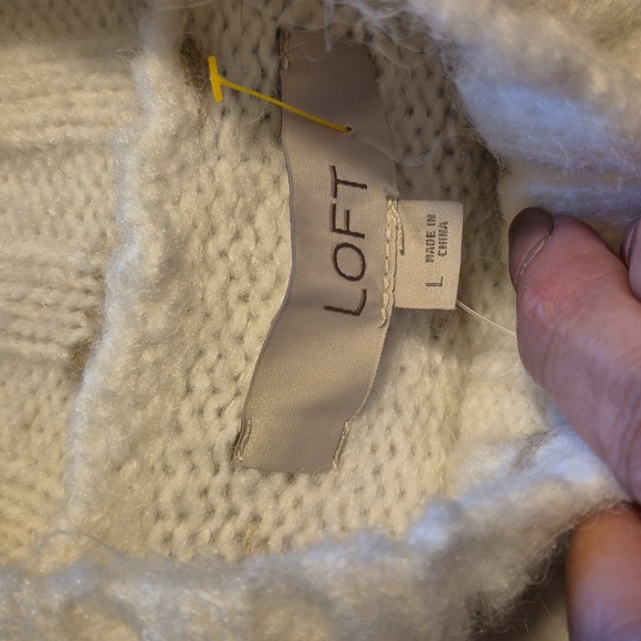 Loft White/Tan Spacedye Sweater Sx.L NWT - Picture 5 of 8